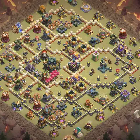 TH17 anti blimp anti 3-star war base layout #146
