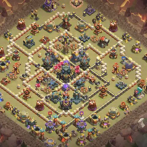 TH17 anti blimp anti 3-star war base layout #209