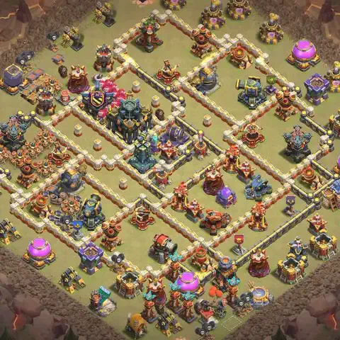 TH17 anti blimp anti 3-star war base layout #218