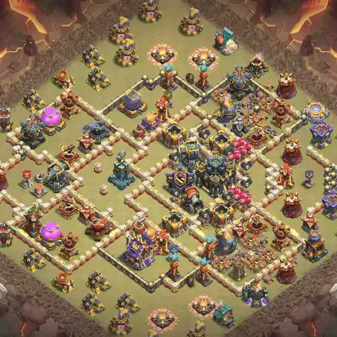 TH17 anti lavaloon anti 3-star war base layout #224