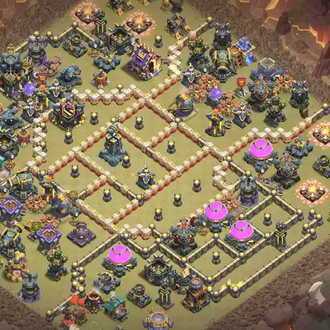TH17 anti lavaloon cwl war base layout #025