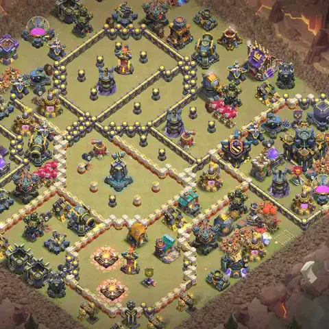 TH17 anti lavaloon cwl war base layout #034