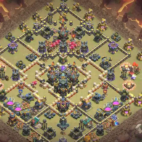 TH17 anti root rider cwl war base layout #037