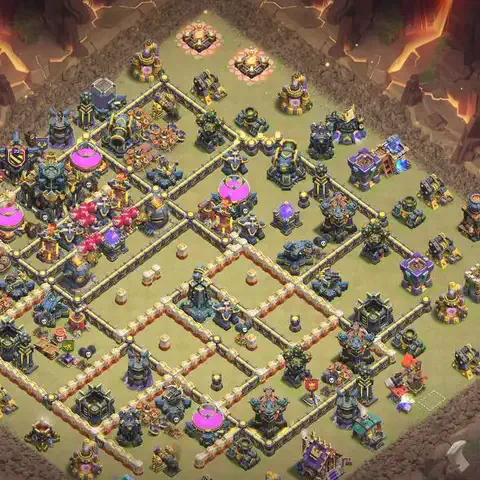 TH17 anti lavaloon cwl war base layout #052