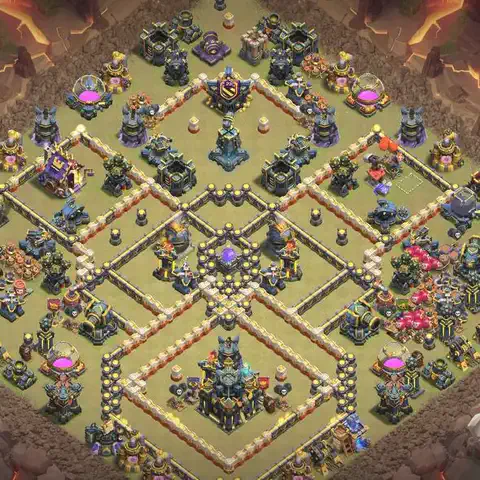 TH17 anti lavaloon cwl war base layout #067