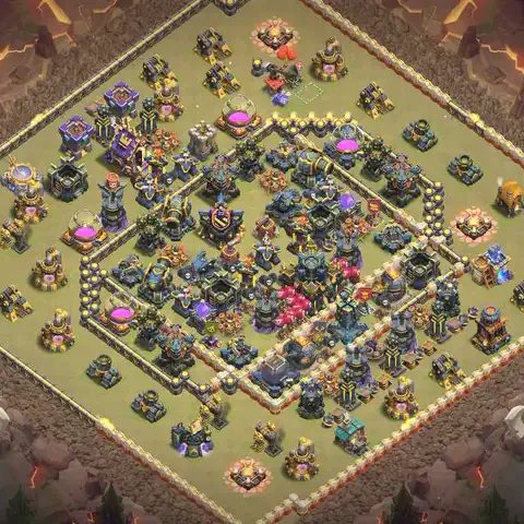 TH17 anti lavaloon cwl war base layout #070