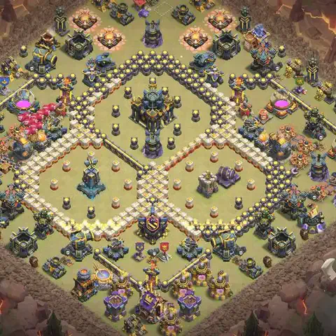 TH17 anti air cwl war base layout #082