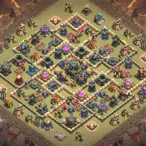 TH17 anti lavaloon cwl war base layout #124