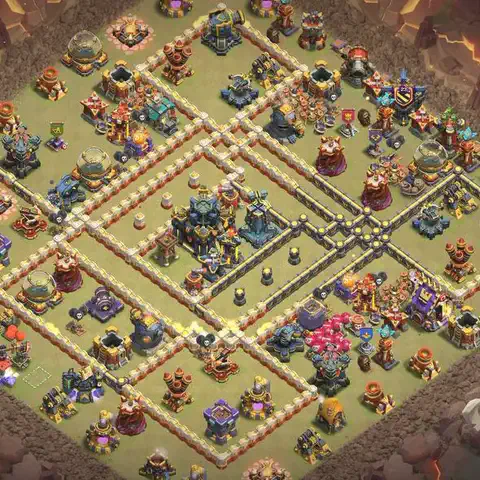 TH17 anti lavaloon cwl war base layout #205