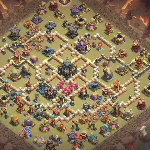 TH17 anti root rider cwl war base layout #208