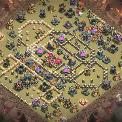 TH17 anti lavaloon war defense base layout #003