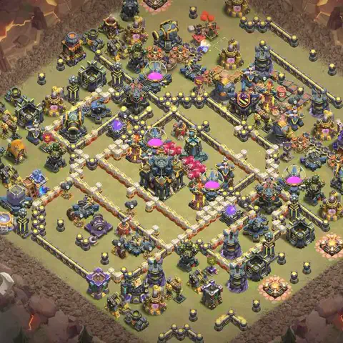 TH17 anti lavaloon war defense base layout #009