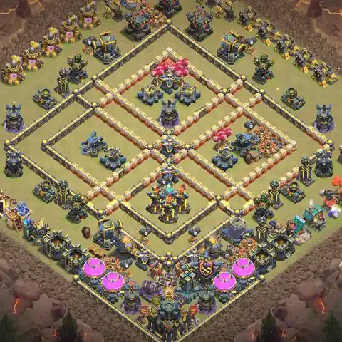 TH17 anti air war defense base layout #015