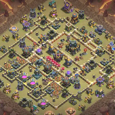 TH17 anti root rider war defense base layout #039