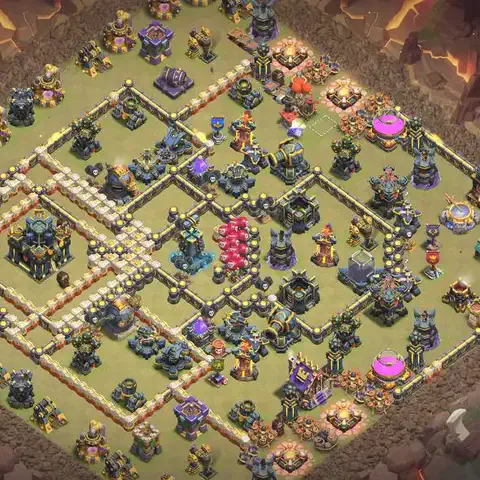 TH17 anti root rider war defense base layout #048
