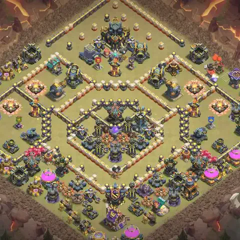 TH17 anti root rider war defense base layout #060
