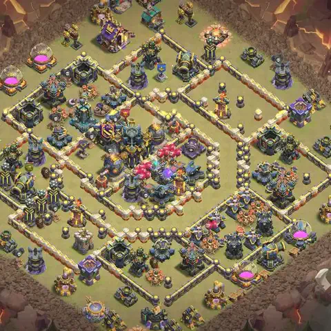 TH17 anti lavaloon war defense base layout #078