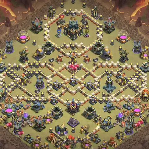 TH17 anti root rider war defense base layout #093
