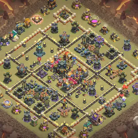 TH17 anti root rider war defense base layout #099