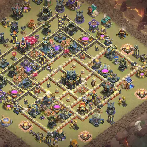 TH17 anti root rider war defense base layout #105