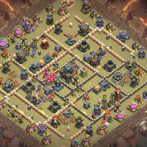 TH17 anti root rider war defense base layout #129