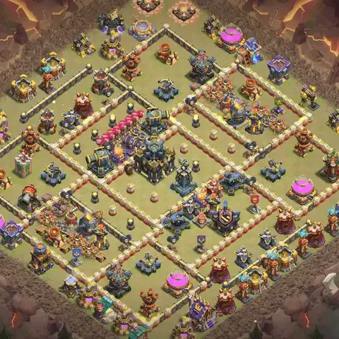 TH17 anti lavaloon war defense base layout #171