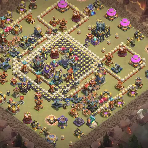 TH17 anti lavaloon war defense base layout #180