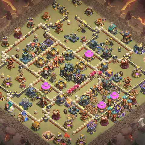 TH17 anti root rider war defense base layout #192