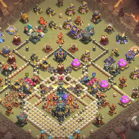 TH17 anti lavaloon war defense base layout #225