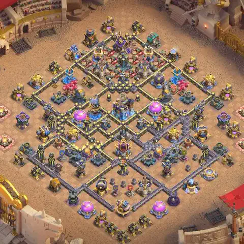 TH18 anti air anti 3-star war base layout #056