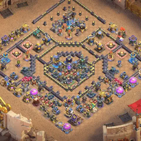 TH18 anti lavaloon cwl war base layout #025