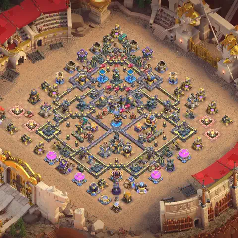 TH18 anti e-drag cwl war base layout #049