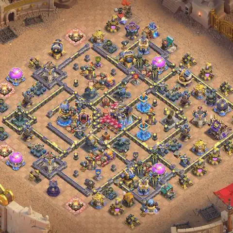 TH18 anti lavaloon cwl war base layout #052
