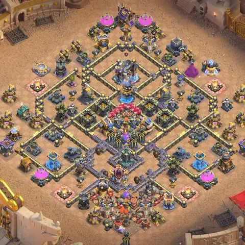 TH18 anti lavaloon cwl war base layout #085