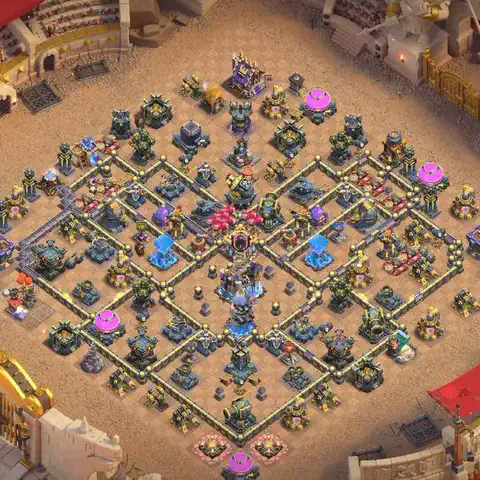 TH18 anti lavaloon cwl war base layout #100