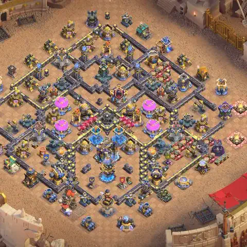 TH18 anti air war defense base layout #039