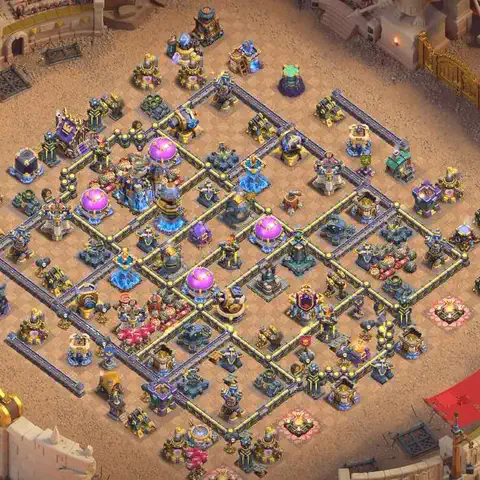 TH18 anti lavaloon war defense base layout #063