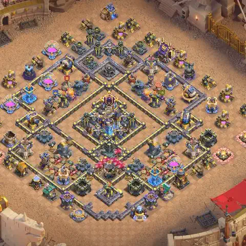 TH18 anti air war defense base layout #075