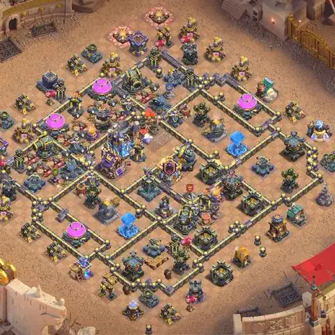 TH18 anti air war defense base layout #105