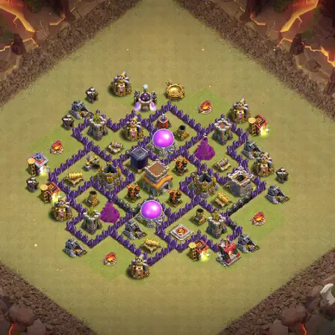 TH7 war Anti 3-Star base layout with copy link for Clash of Clans, layout #005