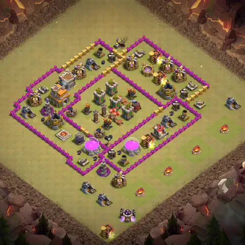 TH7 war Anti 3-Star base layout with copy link for Clash of Clans, layout #008