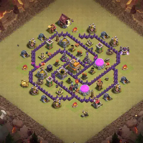 TH7 war Anti 3-Star base layout with copy link for Clash of Clans, layout #101