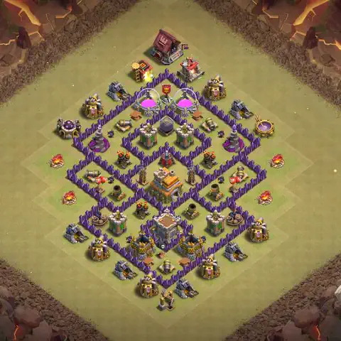 TH7 war Anti 3-Star base layout with copy link for Clash of Clans, layout #113