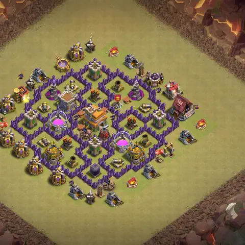 TH7 war Anti 3-Star base layout with copy link for Clash of Clans, layout #125