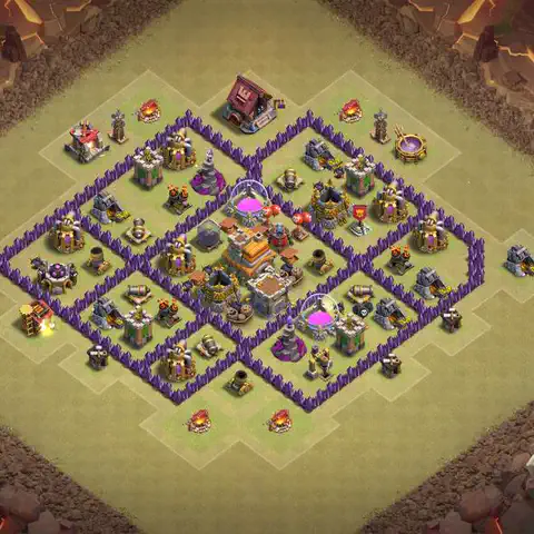 TH7 war Anti 3-Star base layout with copy link for Clash of Clans, layout #137