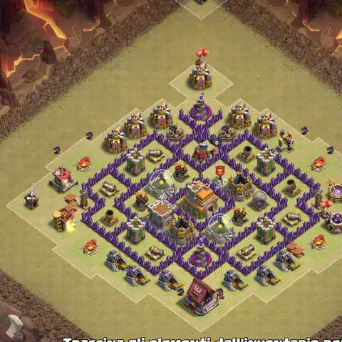 TH7 war Anti 3-Star base layout with copy link for Clash of Clans, layout #158