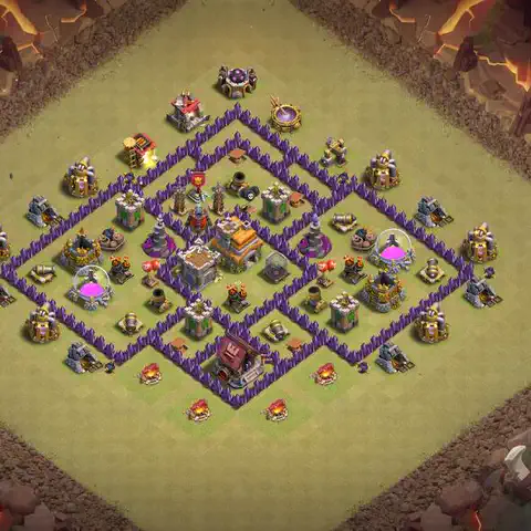 TH7 war Anti 3-Star base layout with copy link for Clash of Clans, layout #161