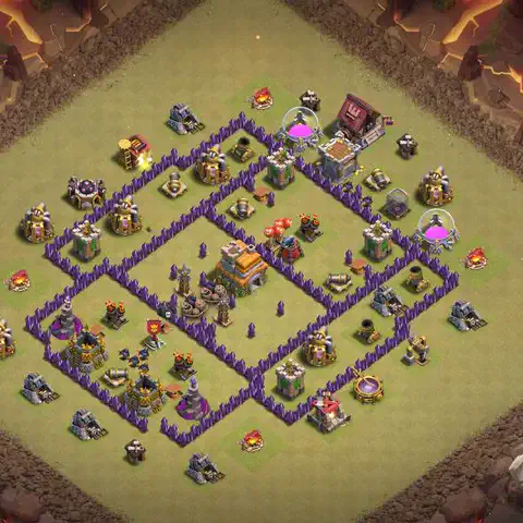 TH7 war Anti 3-Star base layout with copy link for Clash of Clans, layout #167