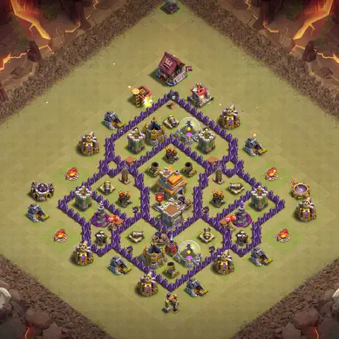 TH7 war Anti 3-Star base layout with copy link for Clash of Clans, layout #182