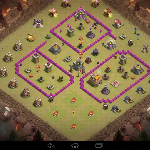 TH7 war CWL base layout with copy link for Clash of Clans, layout #004
